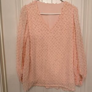 Chic Blush Textured Women's Blouse